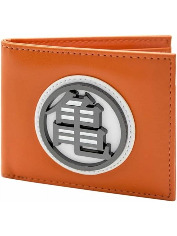 Dragonball Z Kame Symbol 3D Metal Bifold Wallet, Orange