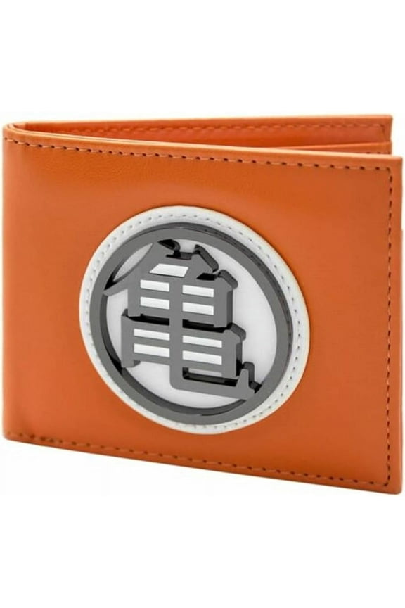Dragonball Z Kame Symbol 3D Metal Bifold Wallet, Orange