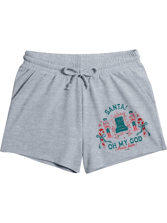 Elf Movie Women's Lounge Shorts | Holiday Graphic Sleep Shorts | Elastic Waist with Drawstring | Officially Licensed Adult Sleepwear-XL