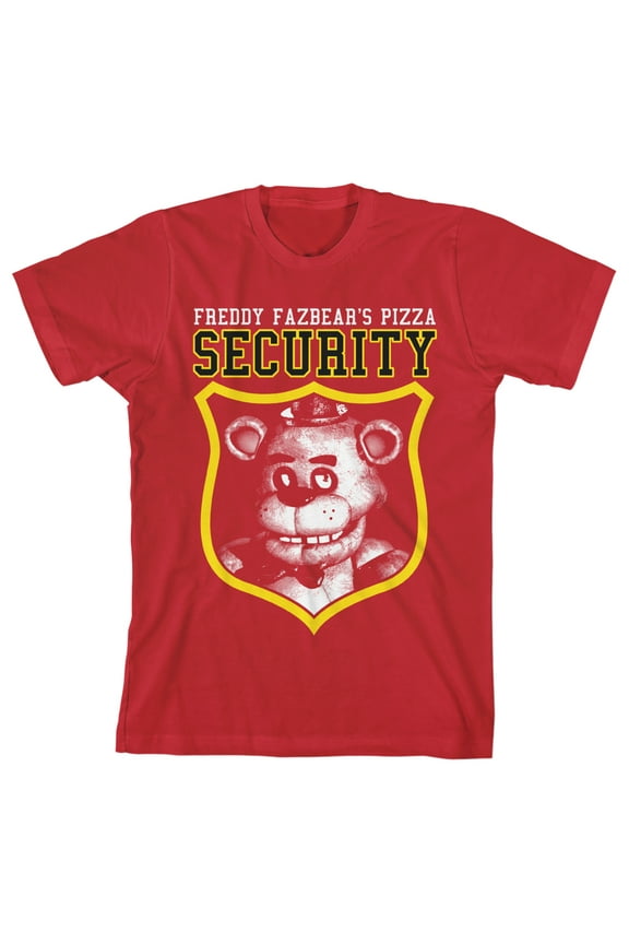 Bioworld Five Nights At Freddy's Fazbear's Pizza Security Layout Screen Print on Red Tee-XL