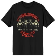 Bioworld Five Nights at Freddys Freddy Fazbears Pizza Mens Vintage Band Graphic Tee | DTG Print | Officially Licensed FNAF Short Sleeve Crew Neck T-Shirt-XXL