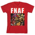 thumbnail image 1 of Bioworld Five Nights at Freddy's Group Image in Red Frame Layout  Screen Print on Red Tee-L, 1 of 7