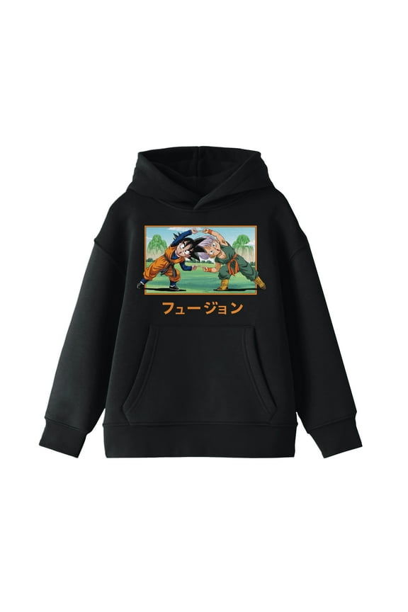 Gohan & Trunks Fusion Boy's Black Sweatshirt-XL