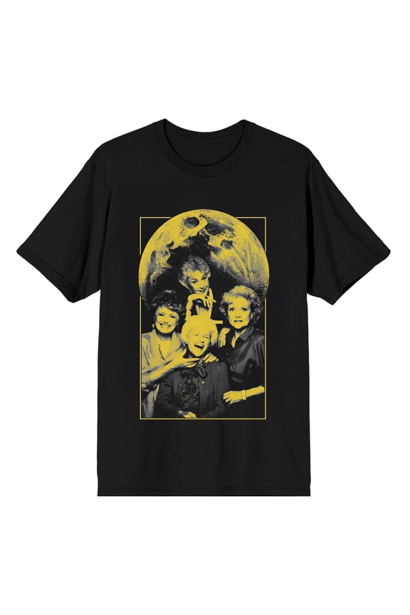 Golden Girls Cast Arch Print Men's Graphic Tee | Vintage Halftone Art | 100% Cotton Short Sleeve Crew Neck | Officially Licensed by ABC Signature-4XL