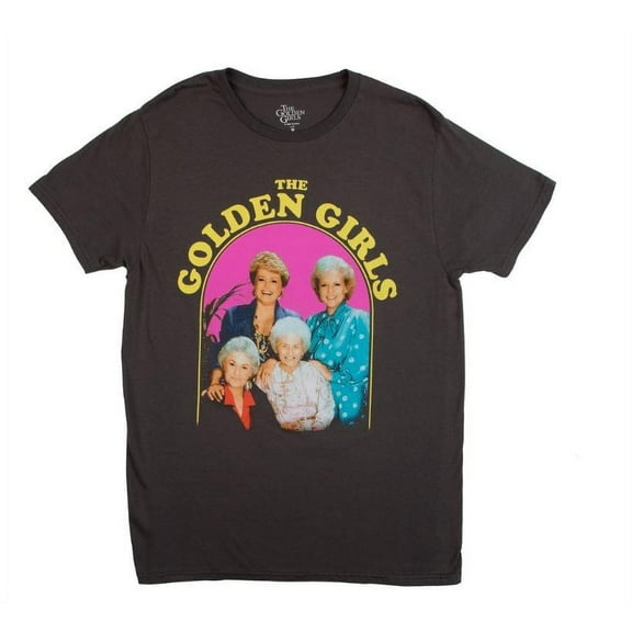 Bioworld Golden Girls Group Shot Vintage T-Shirt | Charcoal Grey Shirt Featuring The Cast Unisex