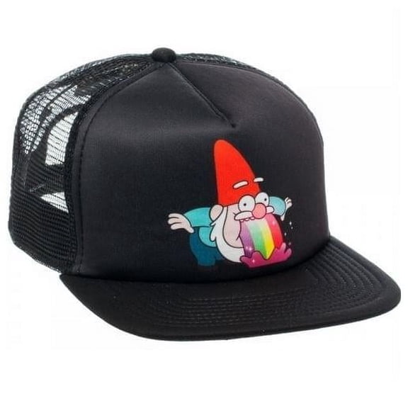 Bioworld Gravity Falls Gnome Black Trucker Hat One Size Fits Most Unisex