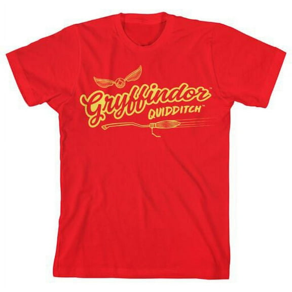 Bioworld Harry Potter Gryffindor Quidditch Team Youth Red Graphic Tee-Medium