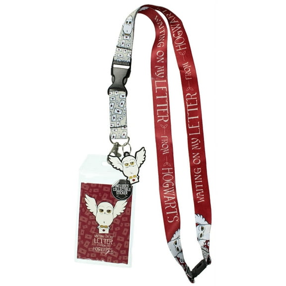 Harry Potter Hedwig ID Lanyard Badge Holder With 1.5" Charm Pendant