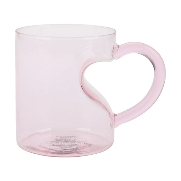 Heart Transparent Pink Glass Mug