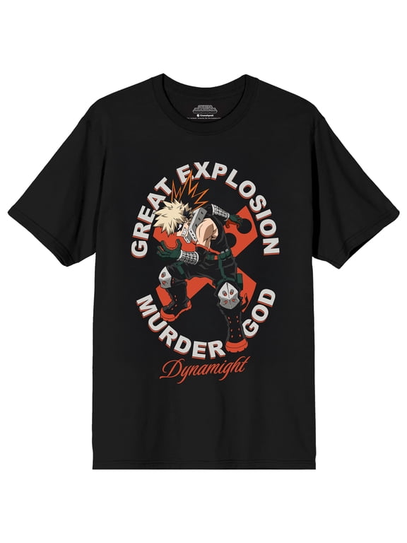 My Hero Academia Bakugo Great Explosion Murder God Dynamight Men's Graphic Tee | Officially Licensed Unisex Adult Short Sleeve T-Shirt-Medium