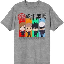 Bioworld Satoru Gojo Chibi Characters Crew Neck Short Sleeve Athletic Heather Men's T-Shirt