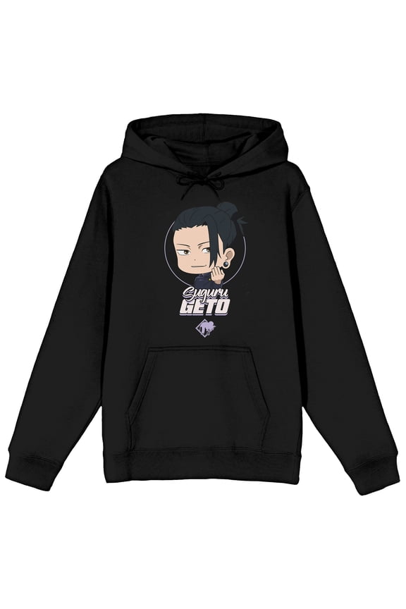 Jujutsu Kaisen Season 2 Suguru Geto Chibi Mens Pullover Hoodie | Screen-Print Graphic | Kangaroo Pocket | Officially Licensed Sweatshirt-Medium