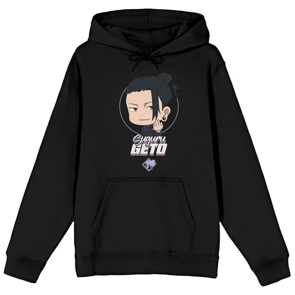Bioworld Jujutsu Kaisen Season 2 Suguru Geto Chibi Mens Pullover Hoodie | Screen-Print Graphic | Kangaroo Pocket | Officially Licensed Sweatshirt-XXL