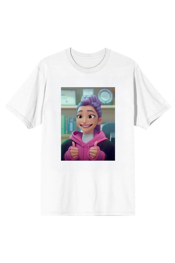 KPop Demon Hunters Rumi Awkward Smile Men's Graphic Tee | DTG Full-Color Character Print | Officially Licensed Netflix Short Sleeve T-Shirt-XXL