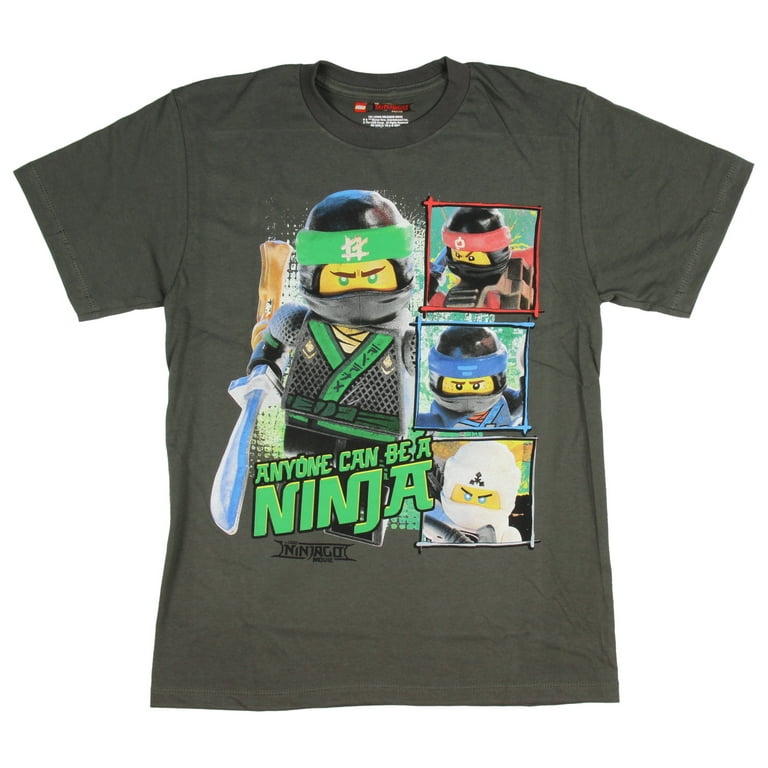 Bioworld Lego Ninjago Boys Grey T-Shirt (Large, 10/12)