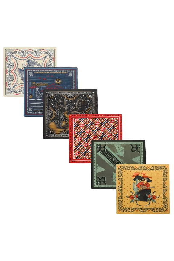 Lightweight Americana 22"x22" 6-Pack Bandana Set