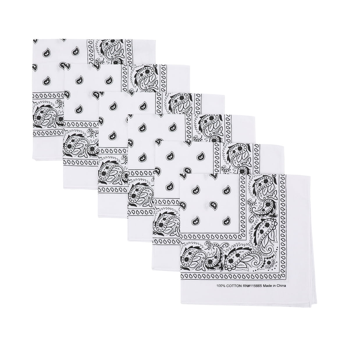 VINTAGE BANDANNA USA製 生成り白 トリコロール 2枚セット Amazon.com: Bandanna Paisley White : Clothing, Shoes & Jewelry