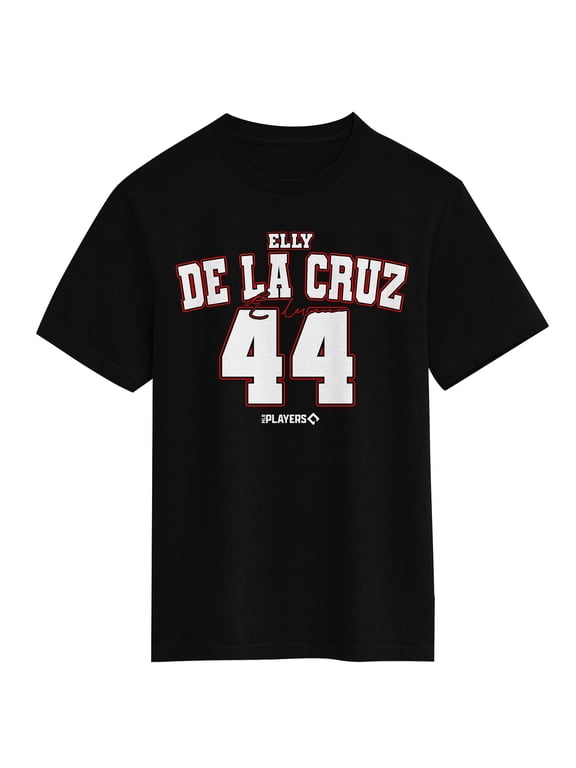 MLB Elly De La Cruz Youth Boys Graphic Tee | Collegiate Varsity Name and Number 44 | Screen-Printed Short Sleeve Crew Neck T-Shirt-XL