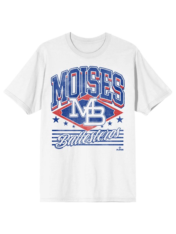 MLBPA Moises Ballesteros Logo Icon Stars Juniors Graphic Tee | Officially Licensed Short Sleeve Crew Neck T-Shirt-Medium