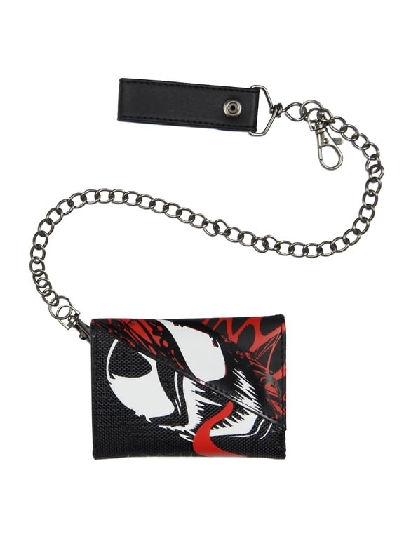 Bioworld Marvel We are Venom Character Design Tri-Fold Snap Chain Wallet