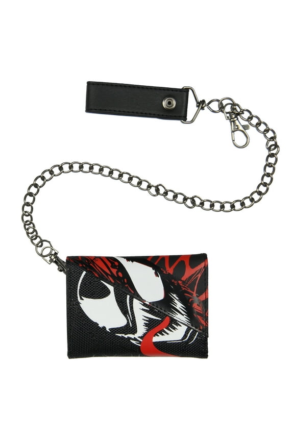 Bioworld Marvel We are Venom Character Design Tri-Fold Snap Chain Wallet