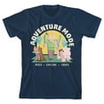 thumbnail image 1 of Bioworld Minecraft Alex, Fox, & Pig Adventure Mode Youth Navy Blue Short Sleeve Crew Neck Tee-Small, 1 of 7