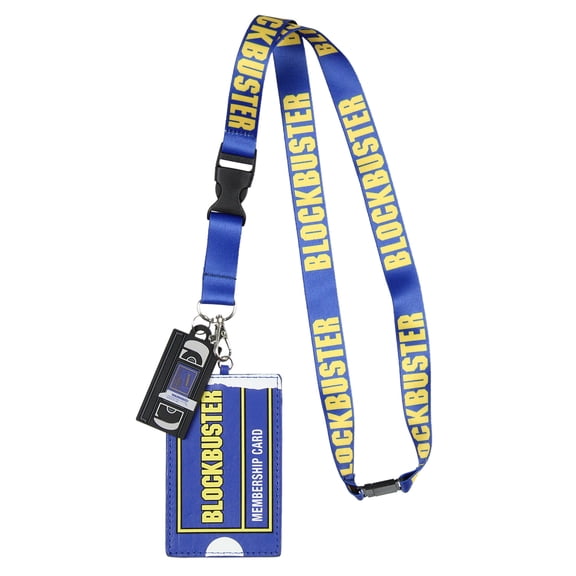 Blockbuster Video Membership Card ID Badge Holder Lanyard And Rubber Charm Pendant