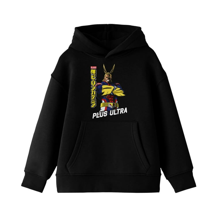 Bioworld My Hero Academia All Might Plus Ultra Youth Black Graphic Hoodie Small