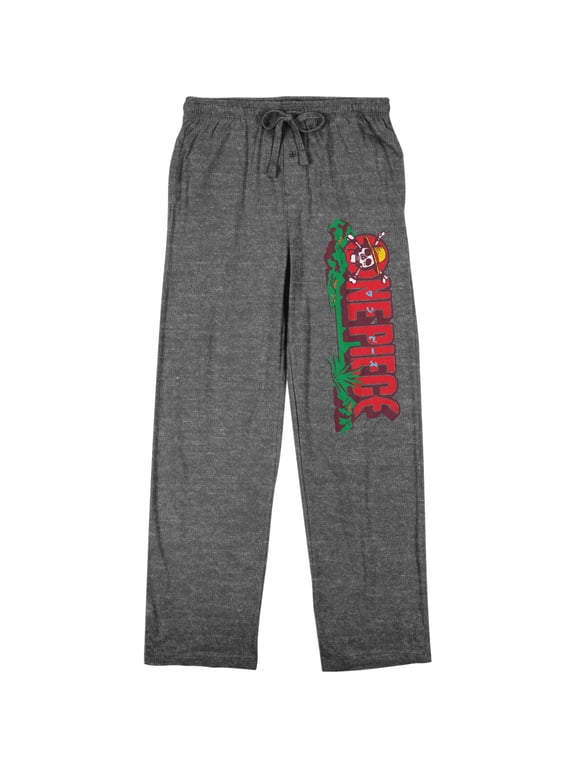One Piece Live Action Men's Pajama Pants | Luffy Graphic Sleep Pants | Elastic Drawstring Waist | Officially Licensed Lounge Pants-XL