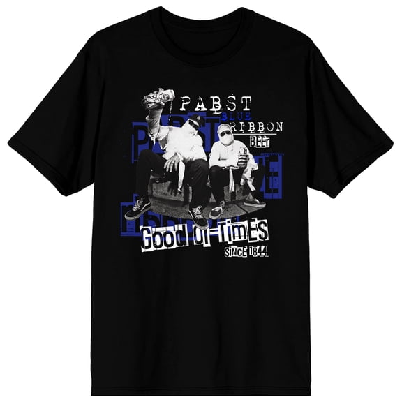 Bioworld Pabst Blue Ribbon Good Times Retro Graphic Men's Short Sleeve Crew Neck T-Shirt | Officially Licensed PBR Tee-Medium