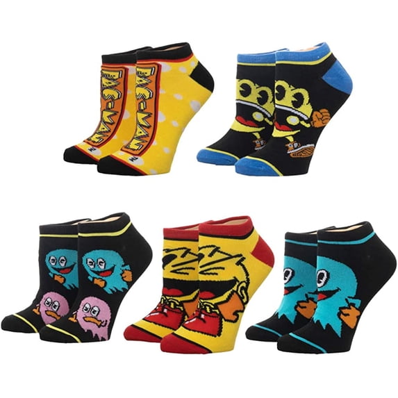 Bioworld Pac-Man Ankle Sock Set - 5-Pack