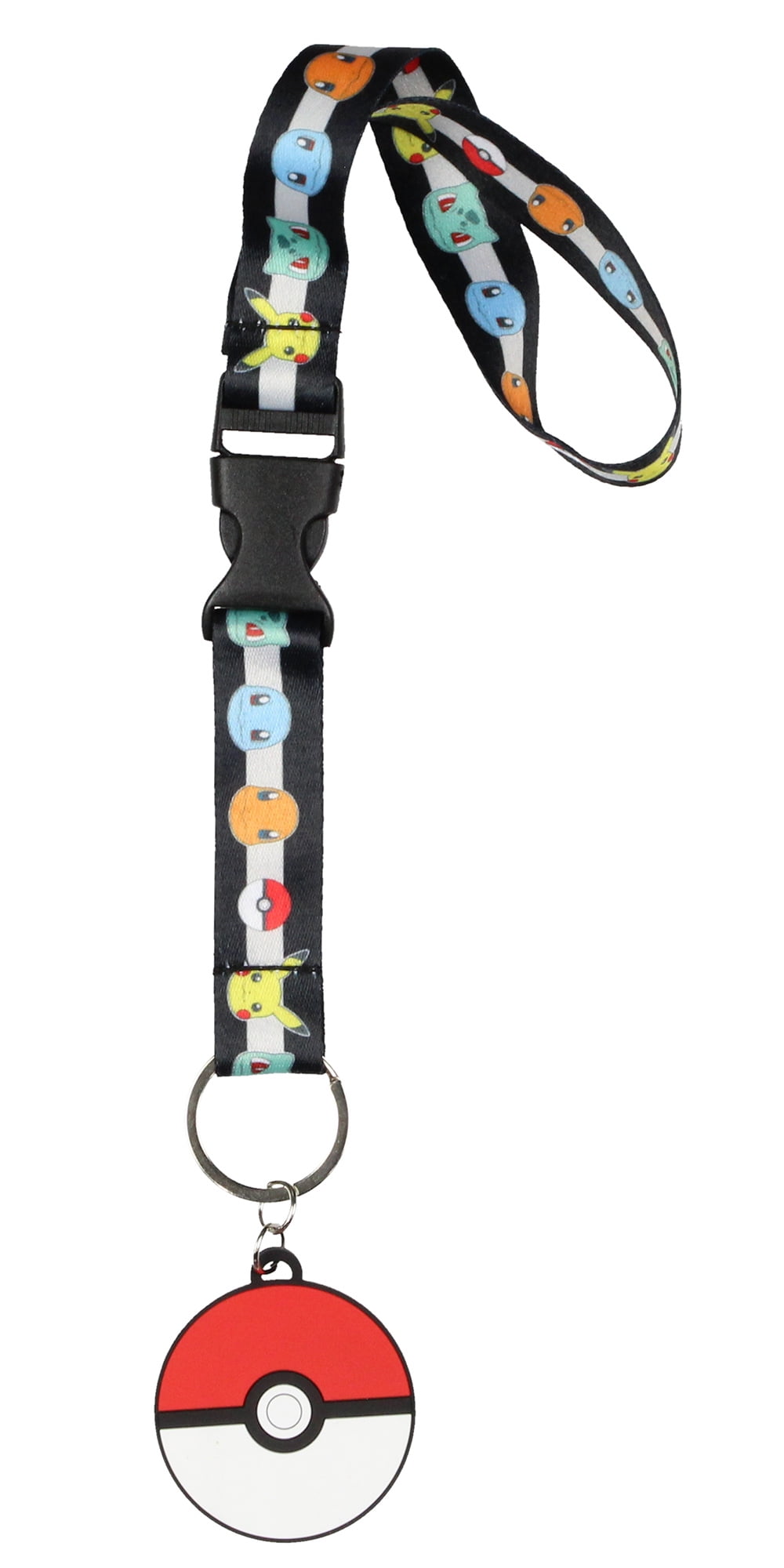 pokemon lanyard card holder Starter Pack Pikachu Charmander Squirtle Bulbasaur Wristlet Strap for Keys with 2