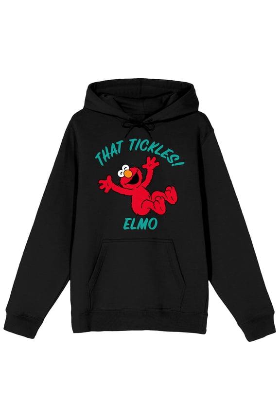 Sesame Street That Tickles Elmo Mens Pullover Hoodie | 60% Cotton 40% Polyester Fleece | Kangaroo Pocket | Officially Licensed Sweatshirt-Medium