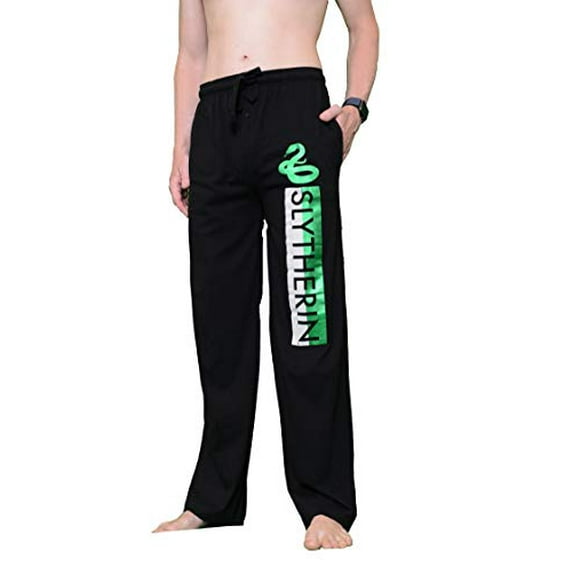 Bioworld Slytherin House Lounge Sleeping Pajama Pants with Green Foil Logo Medium
