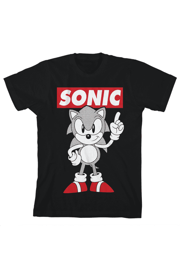 Sonic Classic Art on Black Tee-M