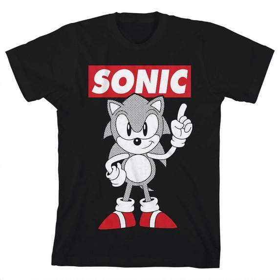 Bioworld Sonic Classic Art on Black Tee-S