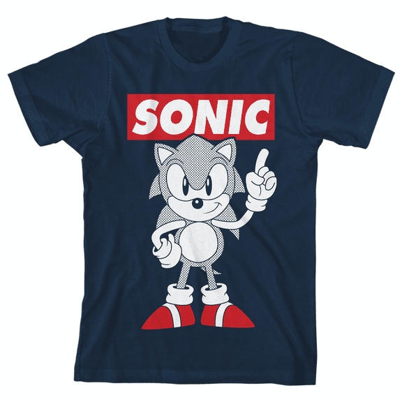 Bioworld Sonic Classic Art on Navy Blue Tee-XL