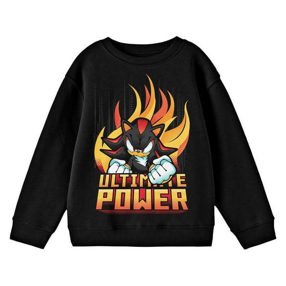Bioworld Sonic The Hedgehog Knuckles Ultimate Power Youth Black Crew Neck Sweatshirt