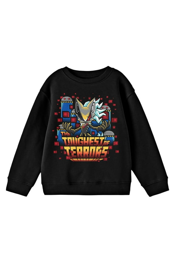 Sonic The Hedgehog Sonic Toughest of Terrors Youth Black Crew Neck Sweatshirt