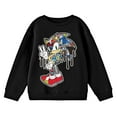 thumbnail image 1 of Bioworld Sonic The Hedgehog Street Art Portrait Youth Black Crew Neck Sweatshirt, 1 of 3