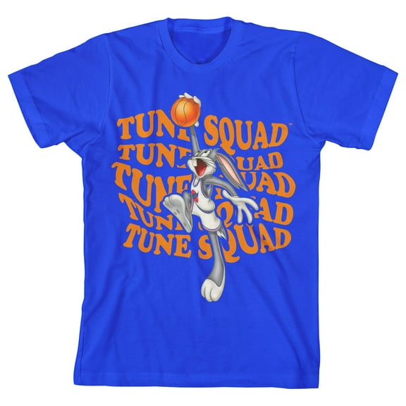 Bioworld Space Jam 1996 Bugs Bunny With Tune Squad Warped Graphic Youth Royal Blue Graphic Tee-XS