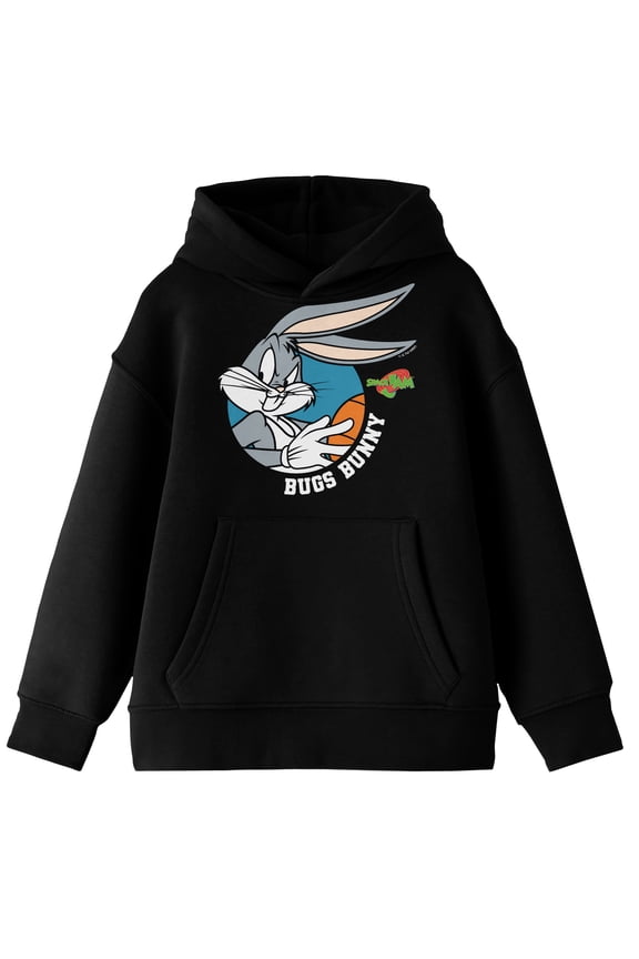 Space Jam Bugs Bunny Youth Black Graphic Hoodie-Large
