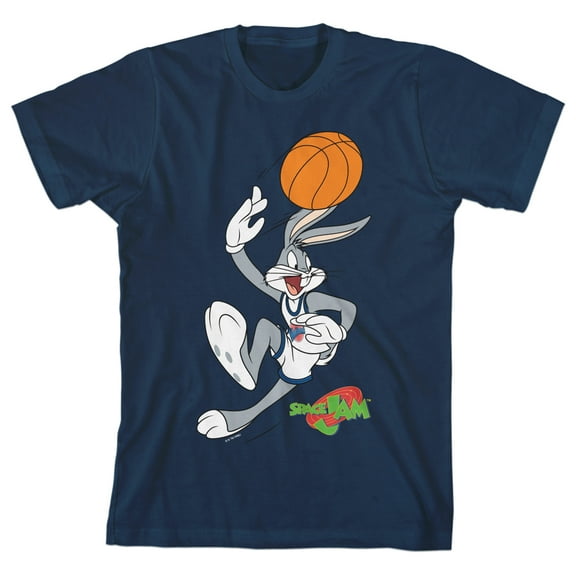 Bioworld Space Jam Bugs Bunny Youth Navy Blue Crew Neck Tee-XL