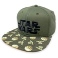 thumbnail image 1 of Bioworld Star Wars Officially Licensed Mandalorian Baby Yoda Snapback Male Hat, Cotton, Olive, 1 of 6