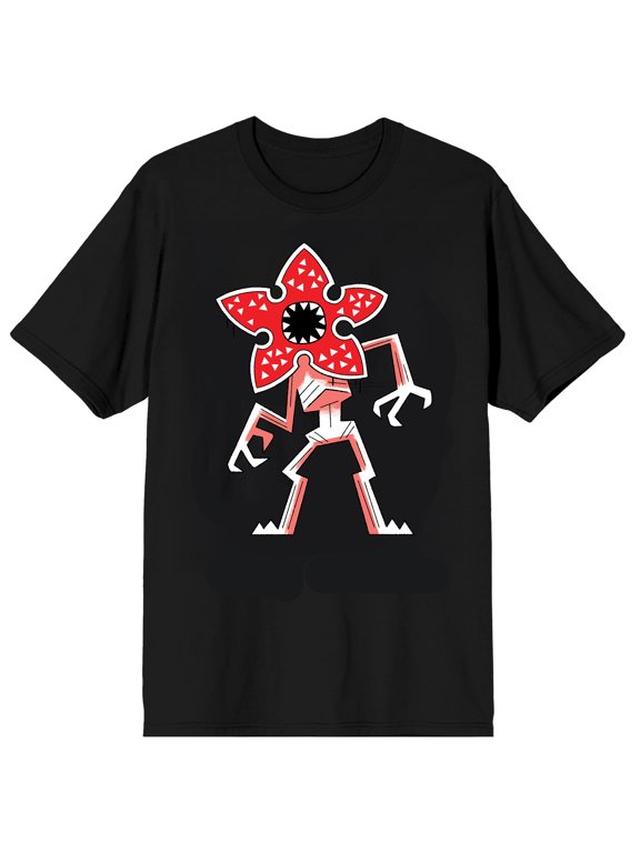 Stranger Things Demogorgon Fan Club Retro Pixel-Art Graphic Tee | Officially Licensed Netflix Adult Crew Neck T-Shirt-Small