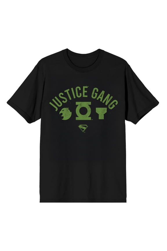 Superman Movie 2025 Justice Gang Collegiate Graphic Tee | DC Comics Men's Short Sleeve Crew Neck T-Shirt | Officially Licensed-Small