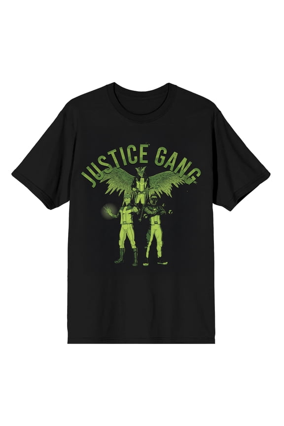 Superman Movie 2025 Justice Gang Men's Graphic Tee | DC Comics Hero Silhouette Crew Neck Short Sleeve T-Shirt | Officially Licensed-Large