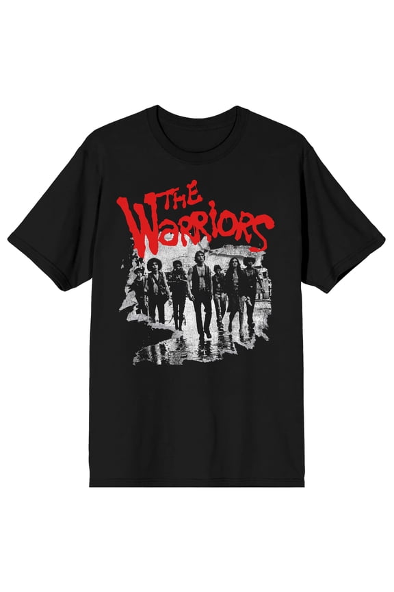 The Warriors Gang Lineup Unisex Adult Graphic Tee | Distressed Logo Screen Print | Short Sleeve Crewneck | Officially Licensed-XXL