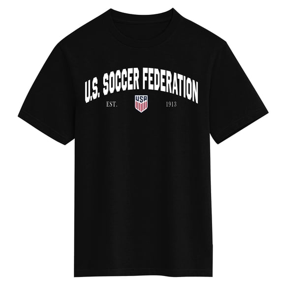 Bioworld U.S. Soccer Federation Youth Boys Graphic Tee | USSF Crest Screen Print | Crew Neck Short Sleeve | Officially Licensed Kids T-Shirt-XS
