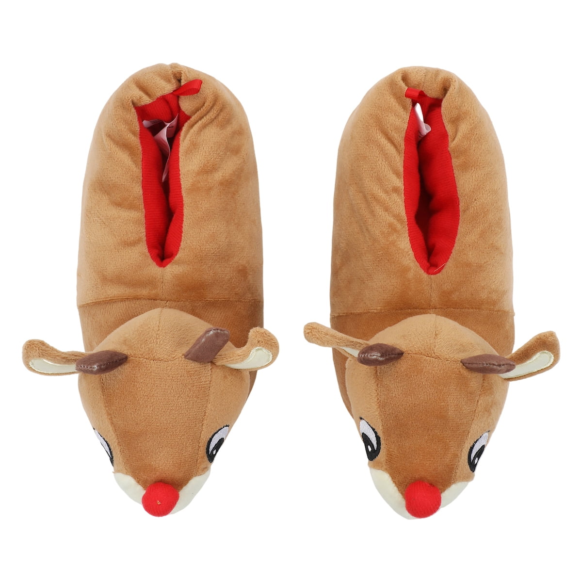 Bioworld Rudolph The Red-Nosed Reindeer Youth Brown Plush Slippers